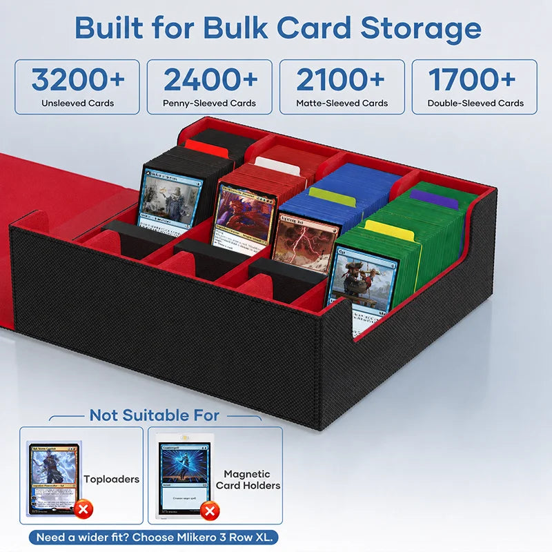 Trading Card Storage Box With Magnetic PU Leather Case