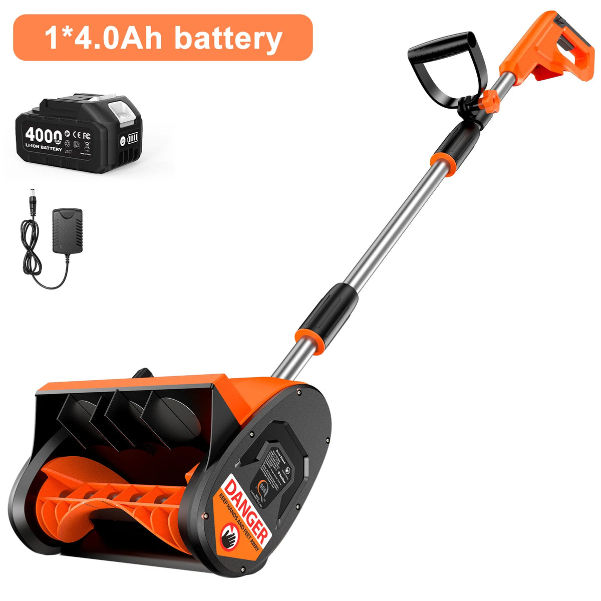 TaskStar Cordless Electric Snow Shovel With Rechargeable Battery