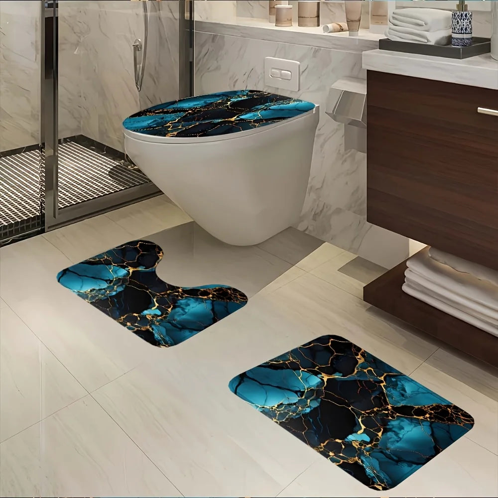 Premium Polyester Shower Curtain Set With Heavy Hooks