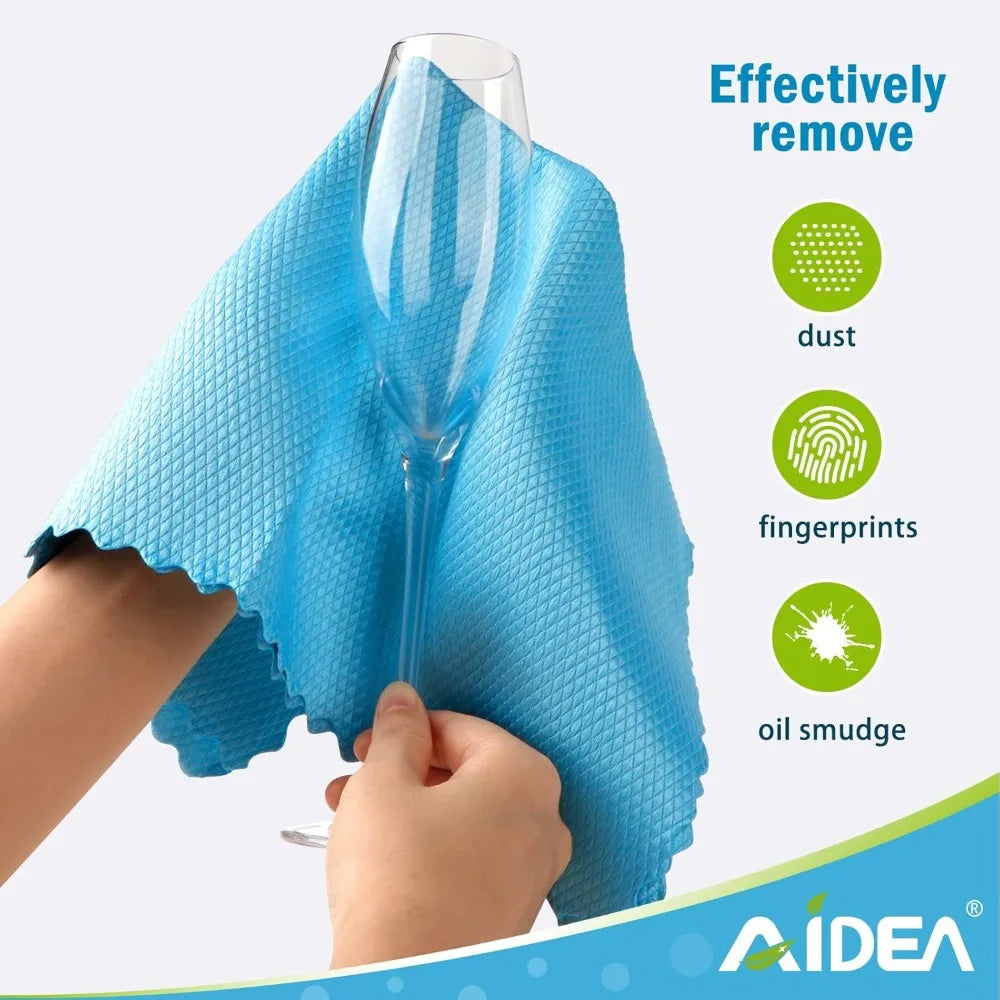 Premium Microfiber Glass Cleaning Cloth Lint Free Streak Free Windows