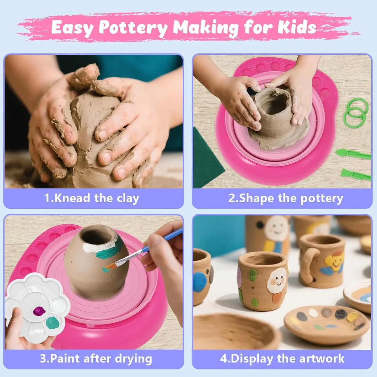 Hotfree Pottery Wheel For Kids With Clay Kit