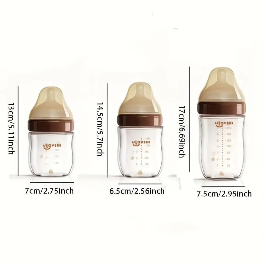 High Borosilicate Glass Baby Bottle Wide Neck Feeding Bottle Valve