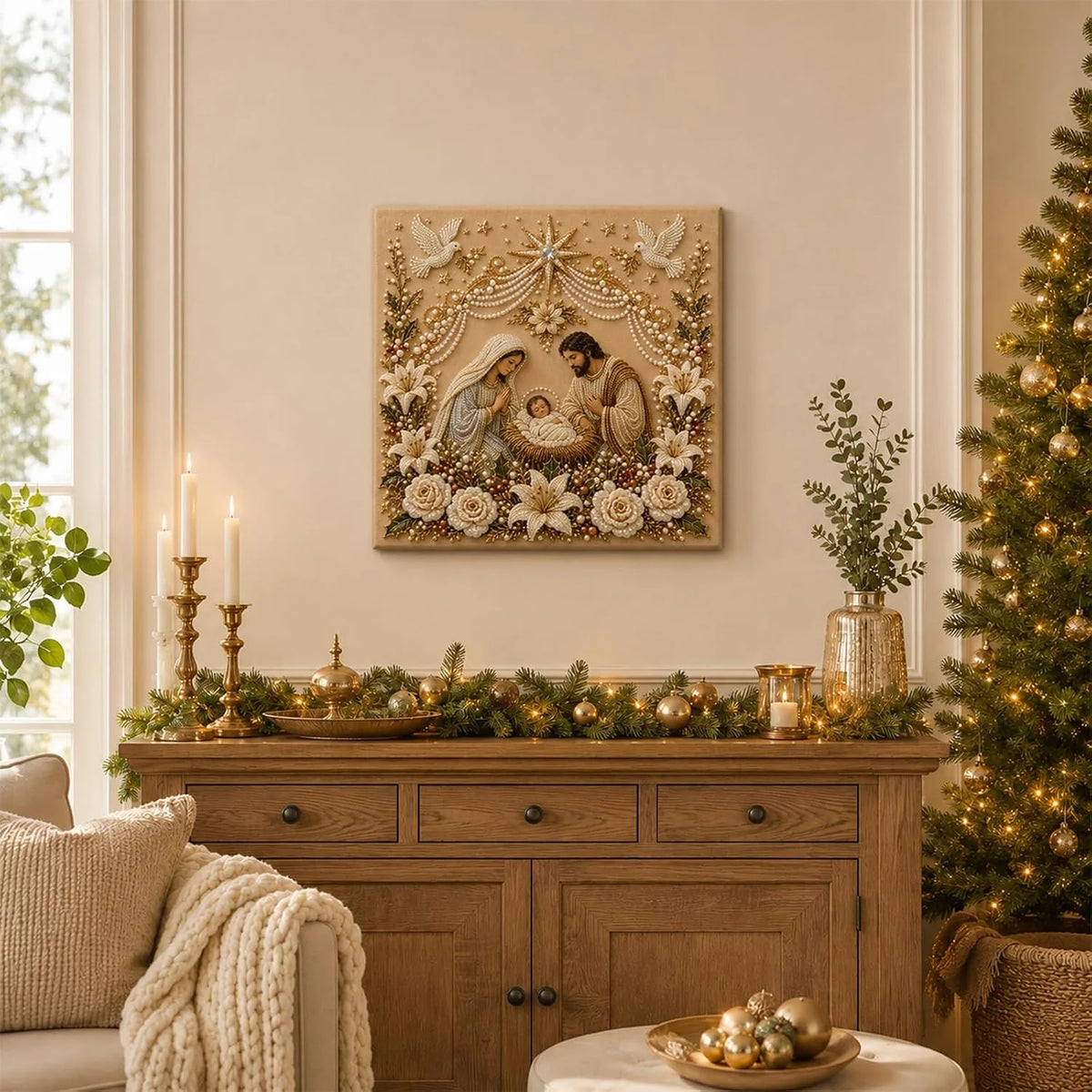 DIY Nativity Scene Diamond Painting Kit for Christian Wall Art