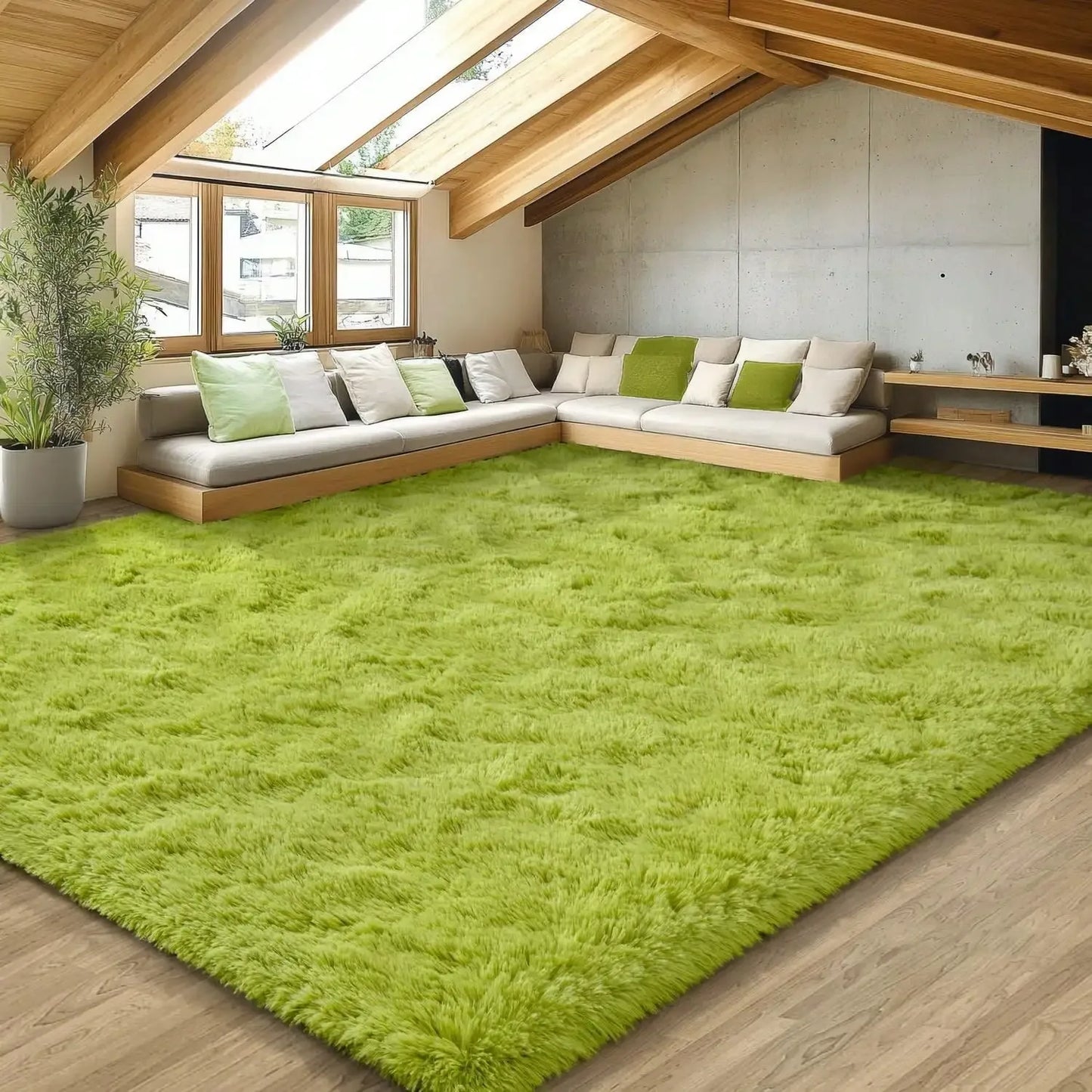 Plush Thick Long Pile Carpet Comfortable Non Slip Home Rug