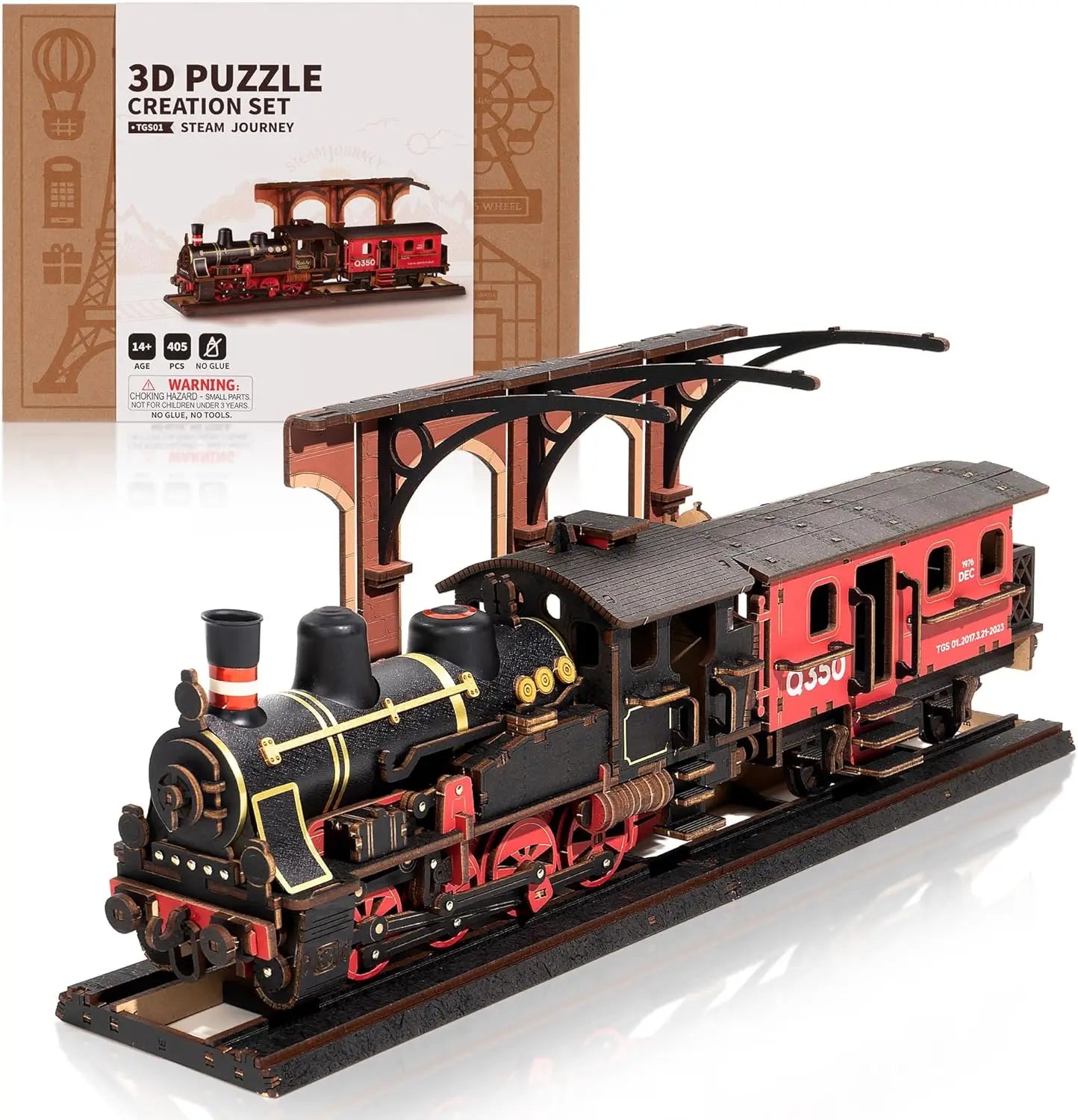 Rolife 3D Wooden Puzzle Steam Journey Mechanical Vehicle Kit
