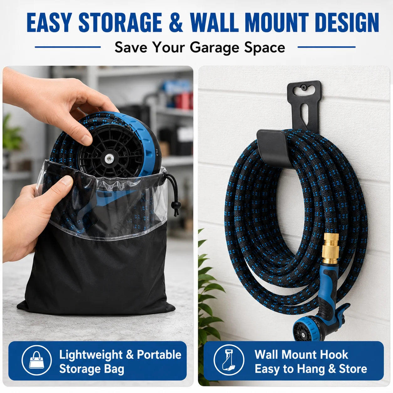 Heavy Duty Expandable Garden Water Hose With Eight Spray Modes
