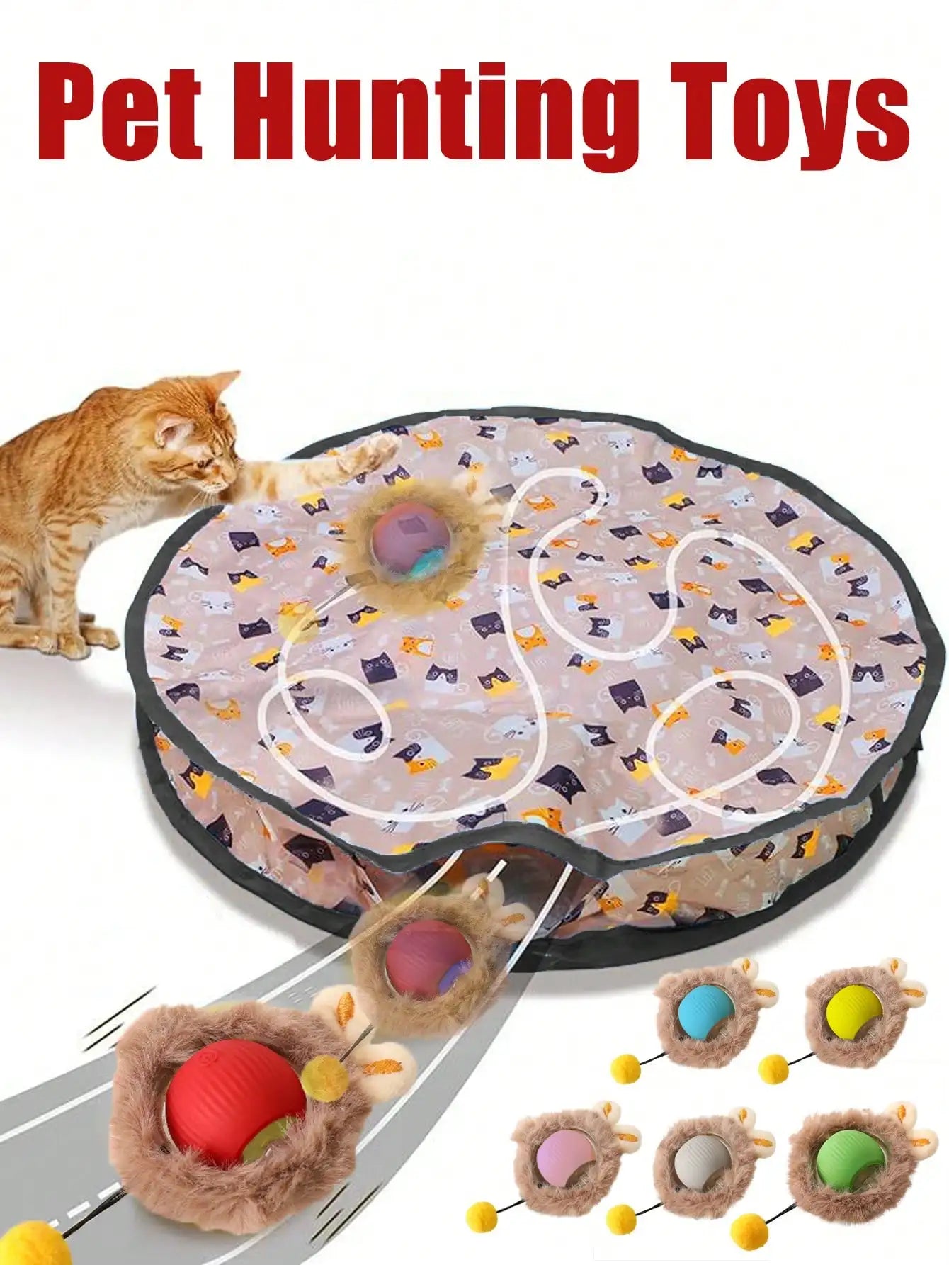 Cat Hunting Electric Ball Toy With Lighting And Power Supply