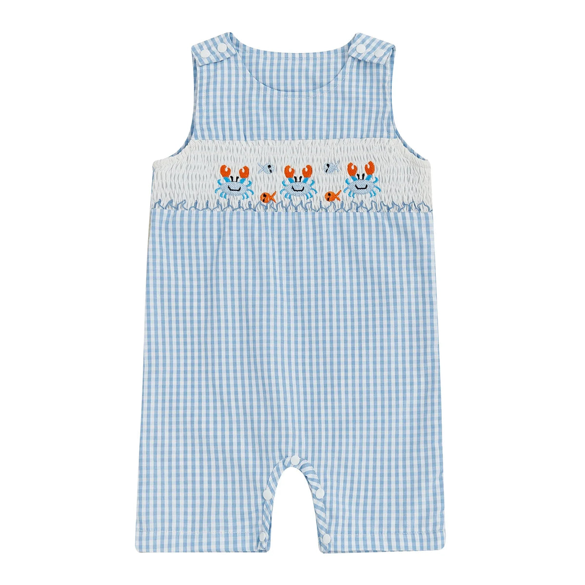 Soft Cotton Embroidered Baby Romper Button Up Summer Jumpsuit