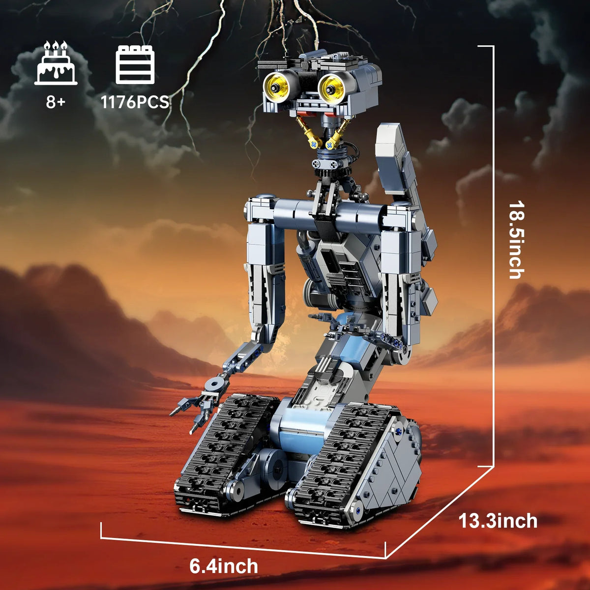 BuildMoc Johnny 5 Robot Building Blocks Set Military Model Toy