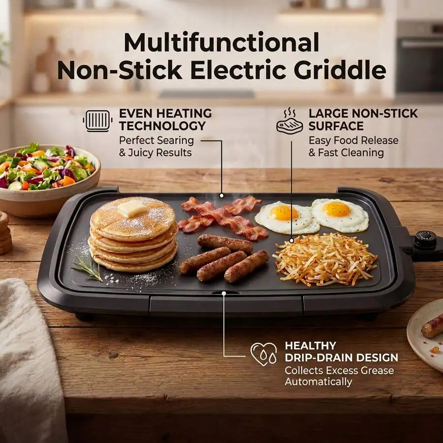 XMSJ Electric Griddle Multifunctional Nonstick Frying Pan