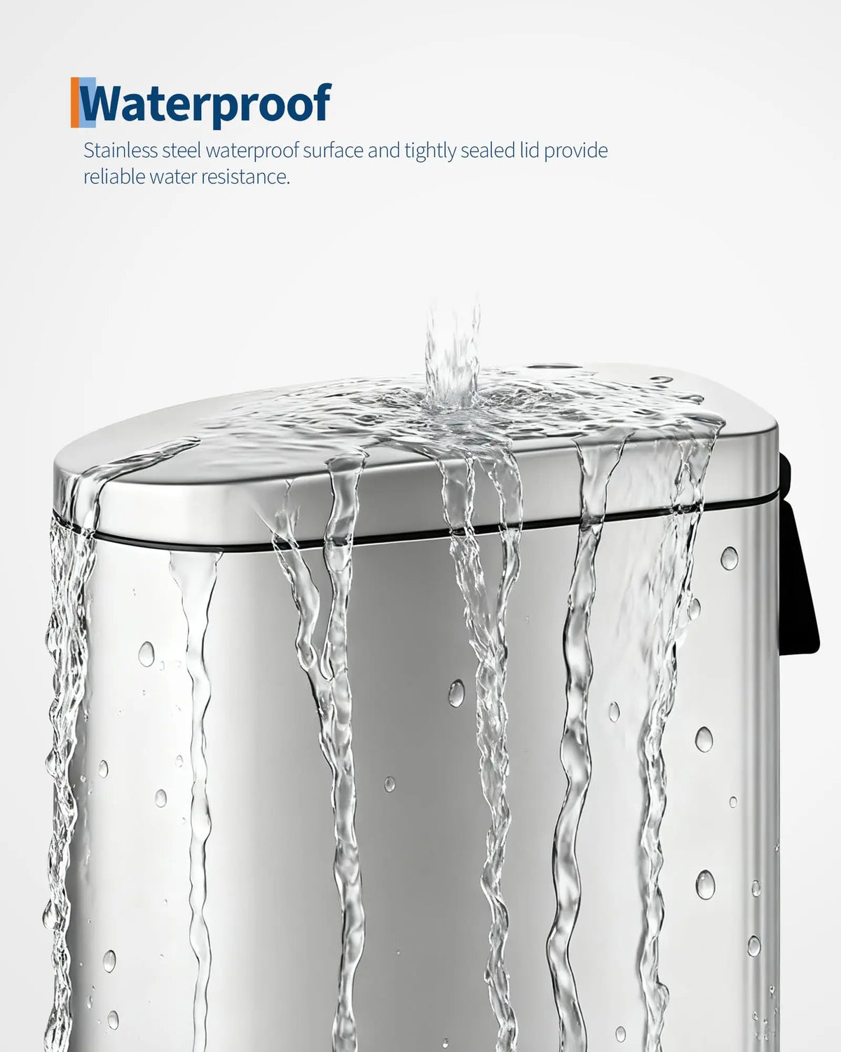 Step On Stainless Steel Trash Can With Soft Close Lid