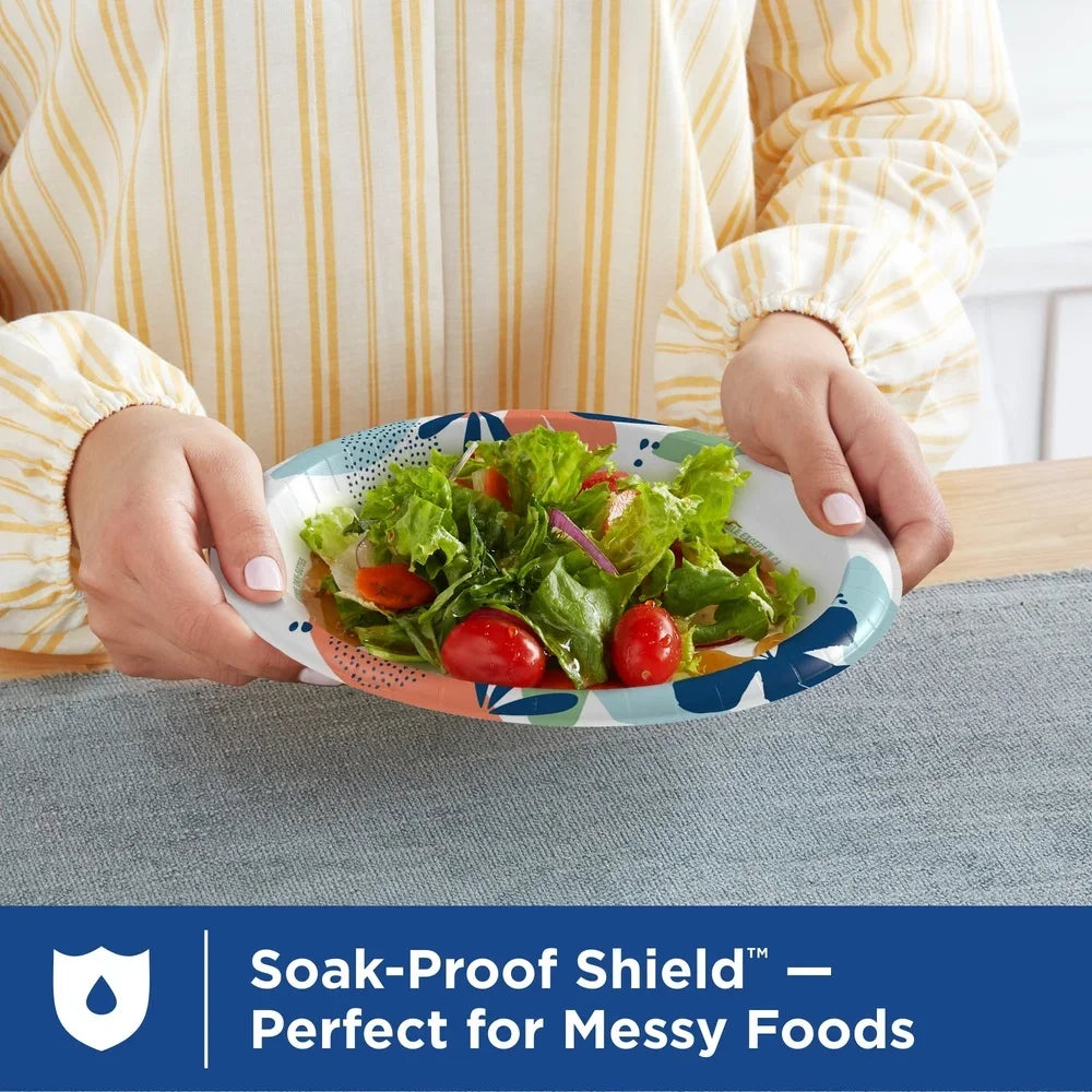 Compostable Disposable Paper Plates Durable Microwave Safe Party Tableware