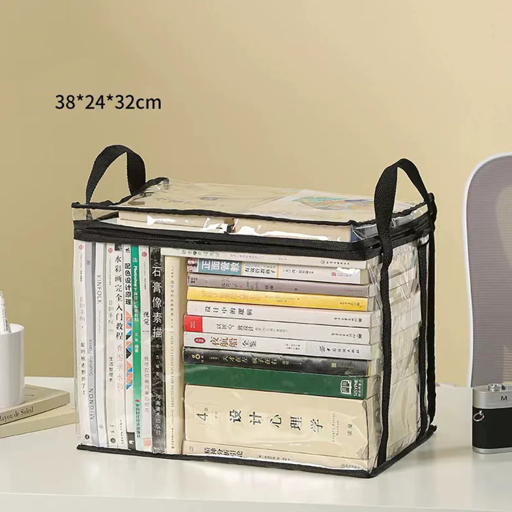 Foldable Transparent Storage Organizer Box For Books Home Office