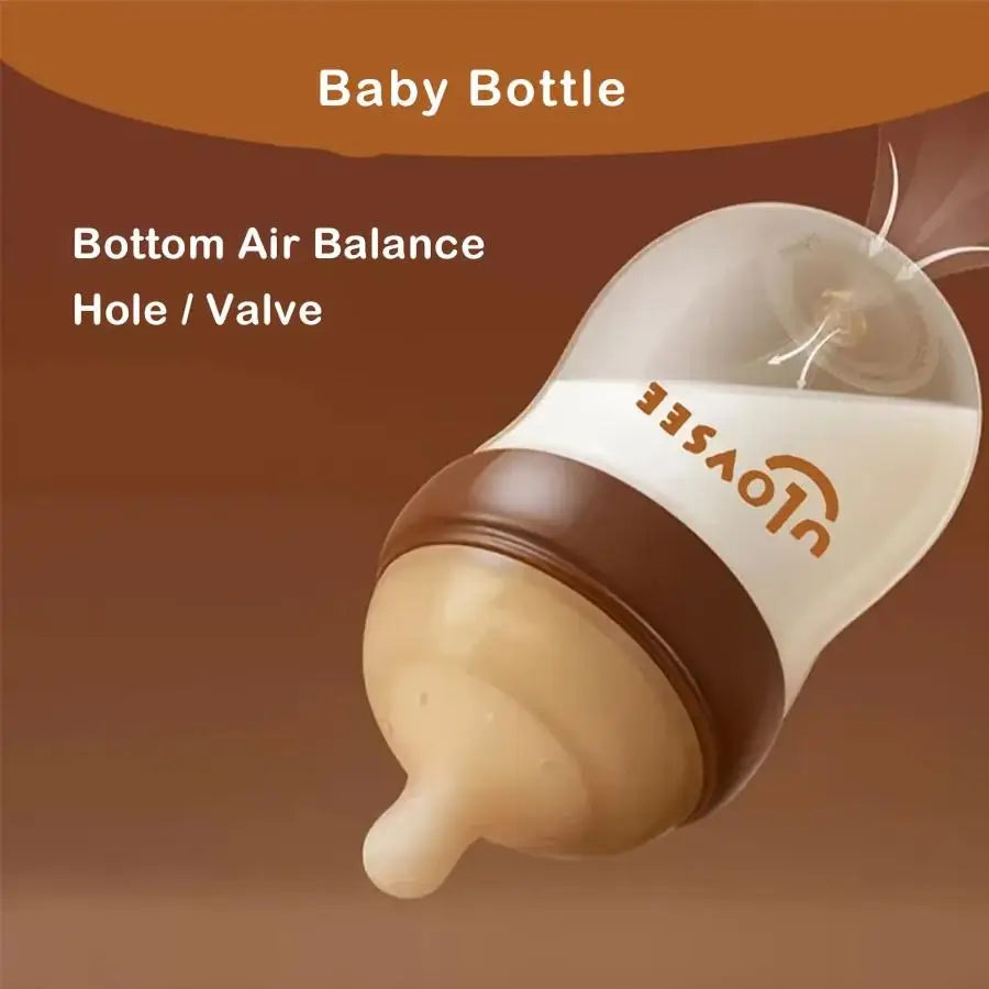 High Borosilicate Glass Baby Bottle Wide Neck Feeding Bottle Valve