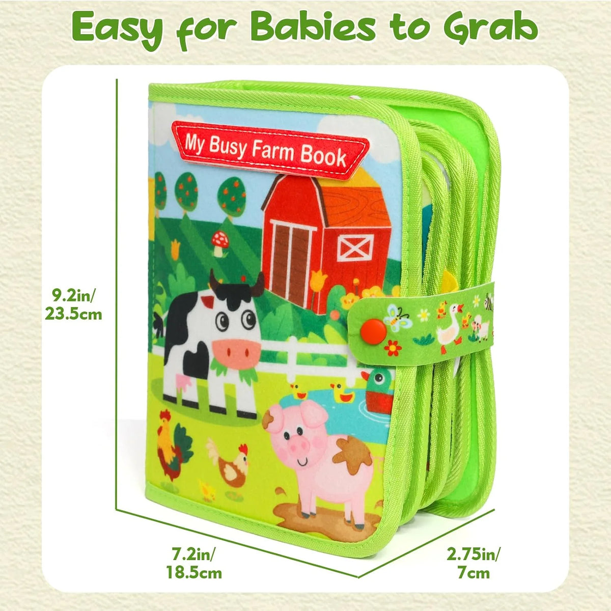 Montessori Farm Busy Book Educational Sensory Activity Toy For Toddlers
