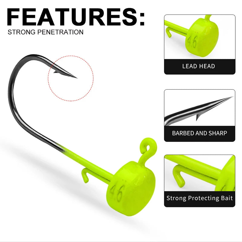 Ned Rig Barbed Jig Hooks For Soft Plastic Fishing Lures