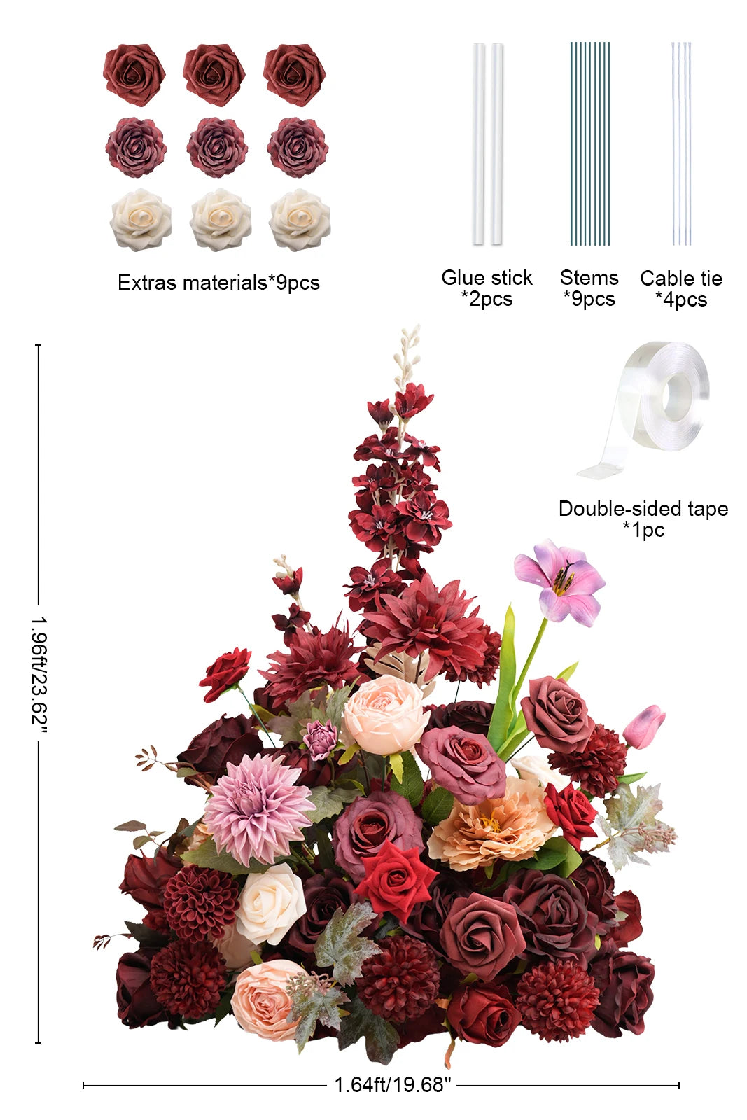 Angela Flower Artificial Silk Flower Ball Table Centerpiece