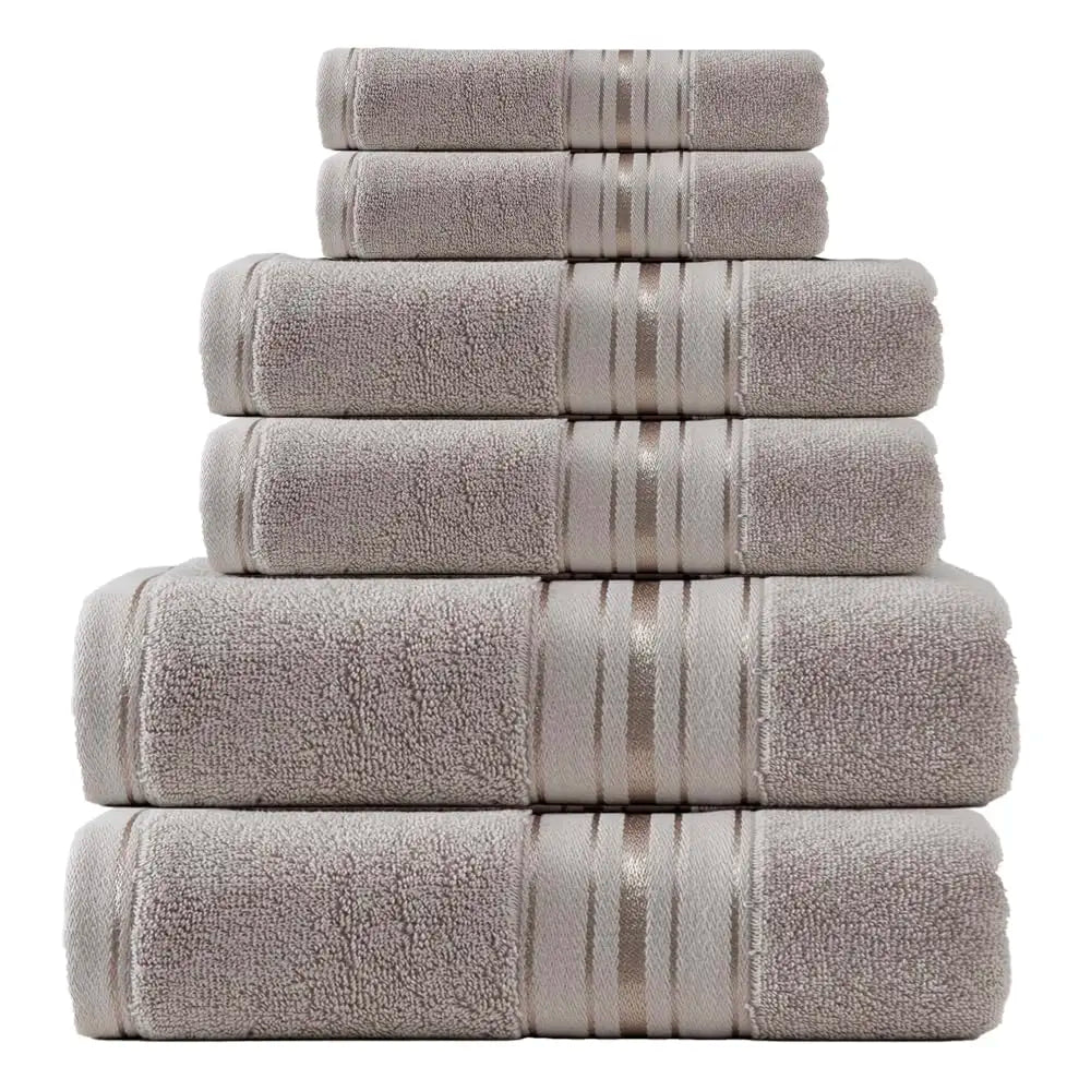 Luxury Cotton Six Piece Bath Towel Set For Modern Bathrooms