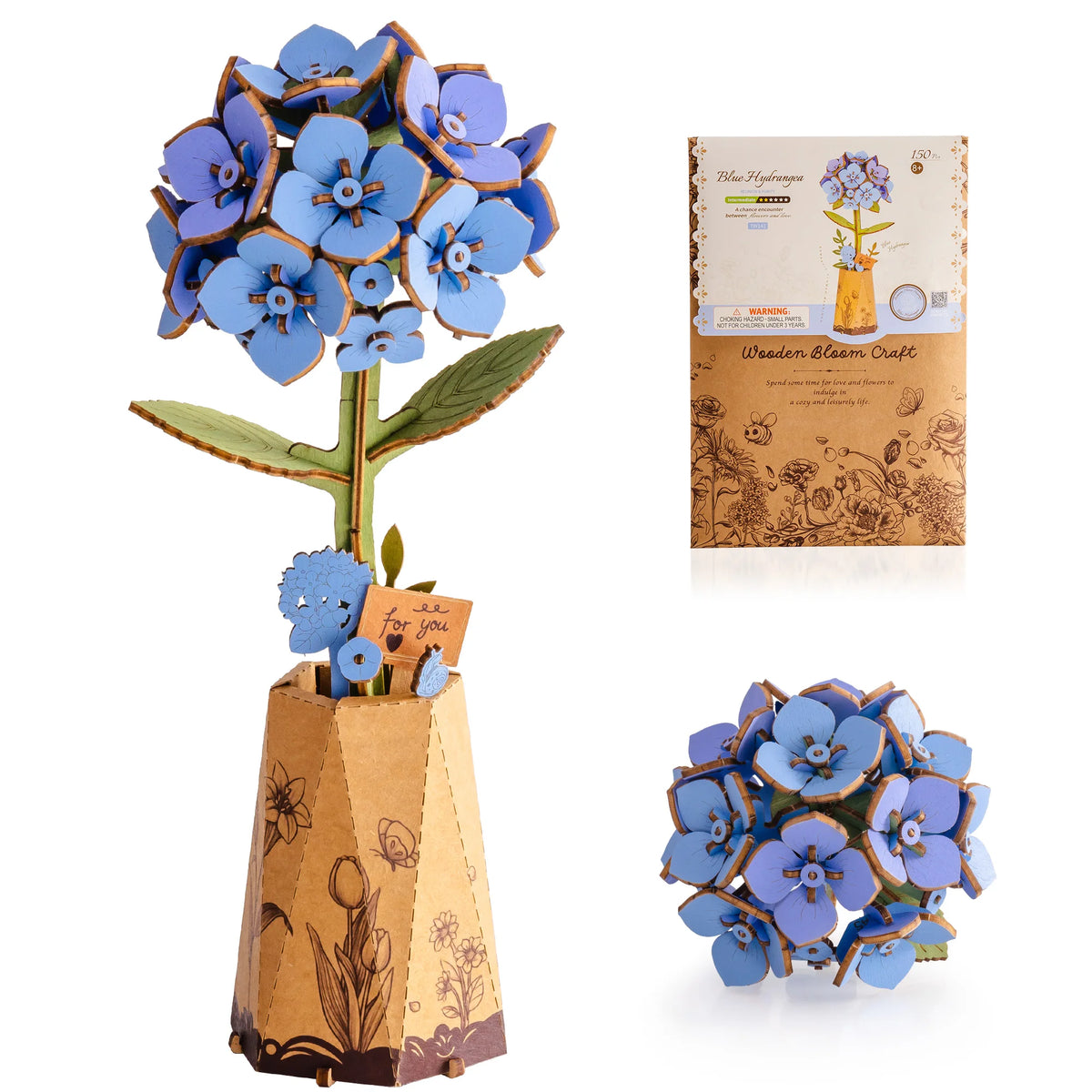 Rolife Wooden Flower 3D Puzzle DIY Craft Kit Home Decor