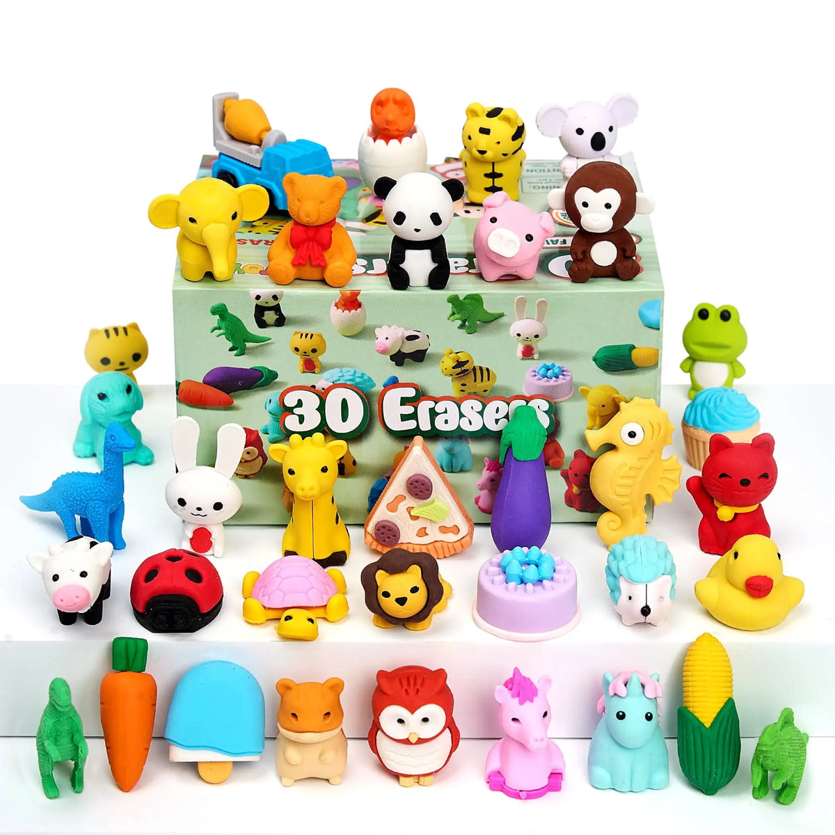 Joyfy 3D Animal Erasers Set for Pencil Desk Classroom