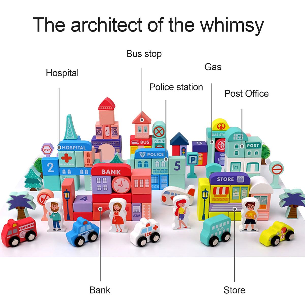 Wooden City Building Blocks Montessori Educational Toy for Kids
