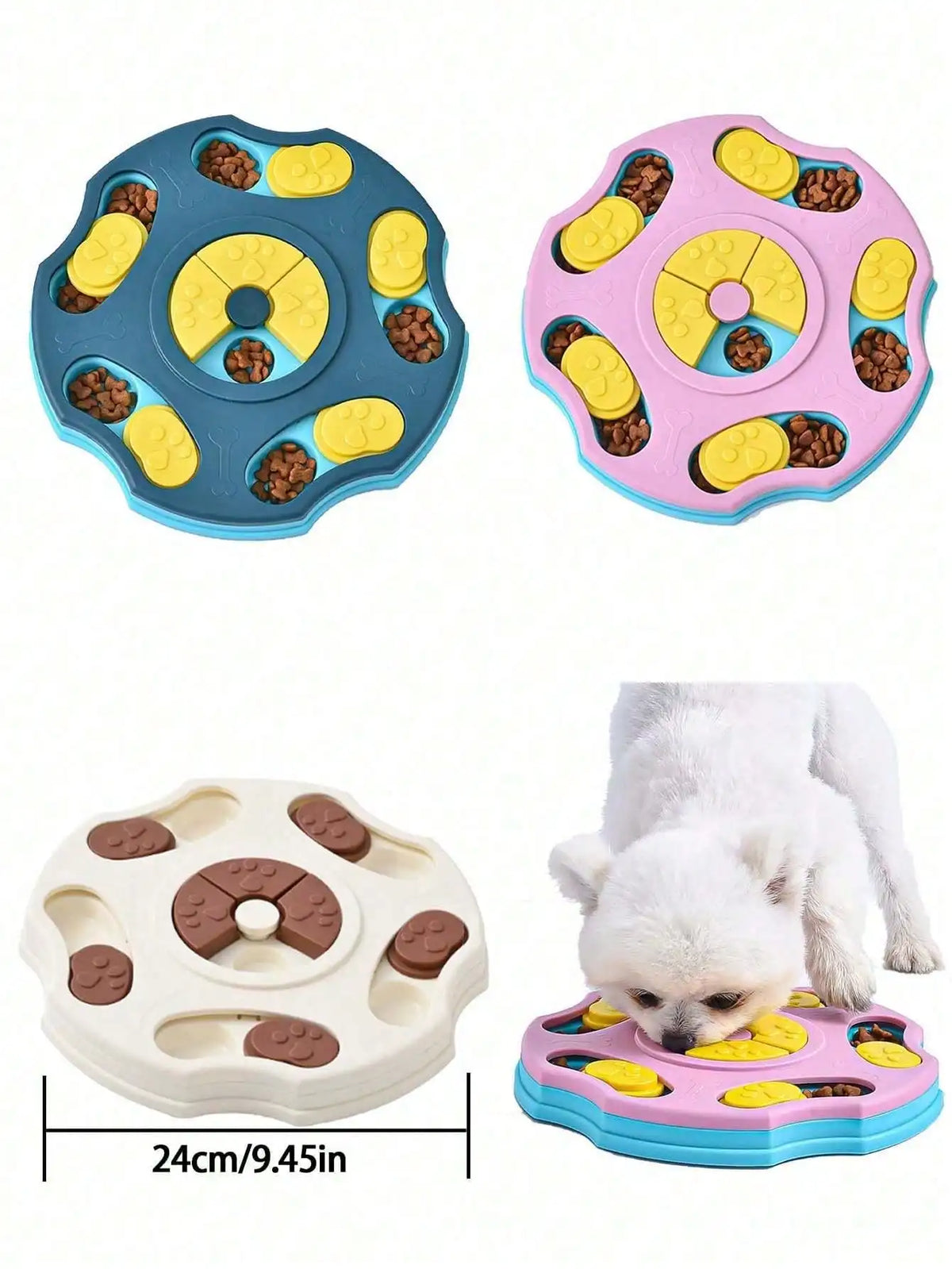 Interactive Pet Puzzle Slow Feeder Treat Dispenser Bowl