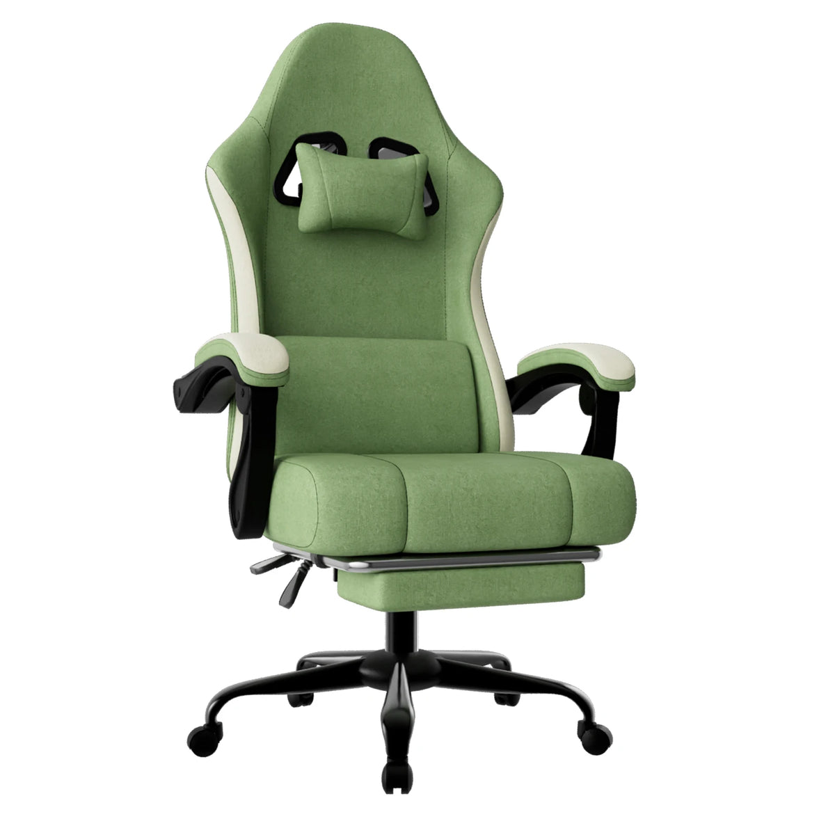 Ergonomic Gaming Chair With Breathable Fabric And Adjustable Lumbar Support