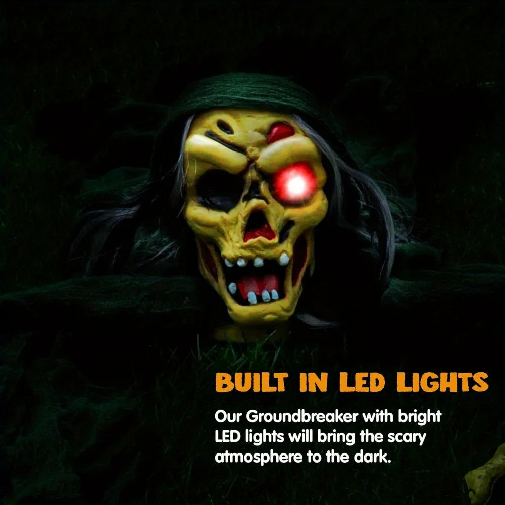 Joyfy Zombie Groundbreaker Outdoor Halloween Prop With Sound