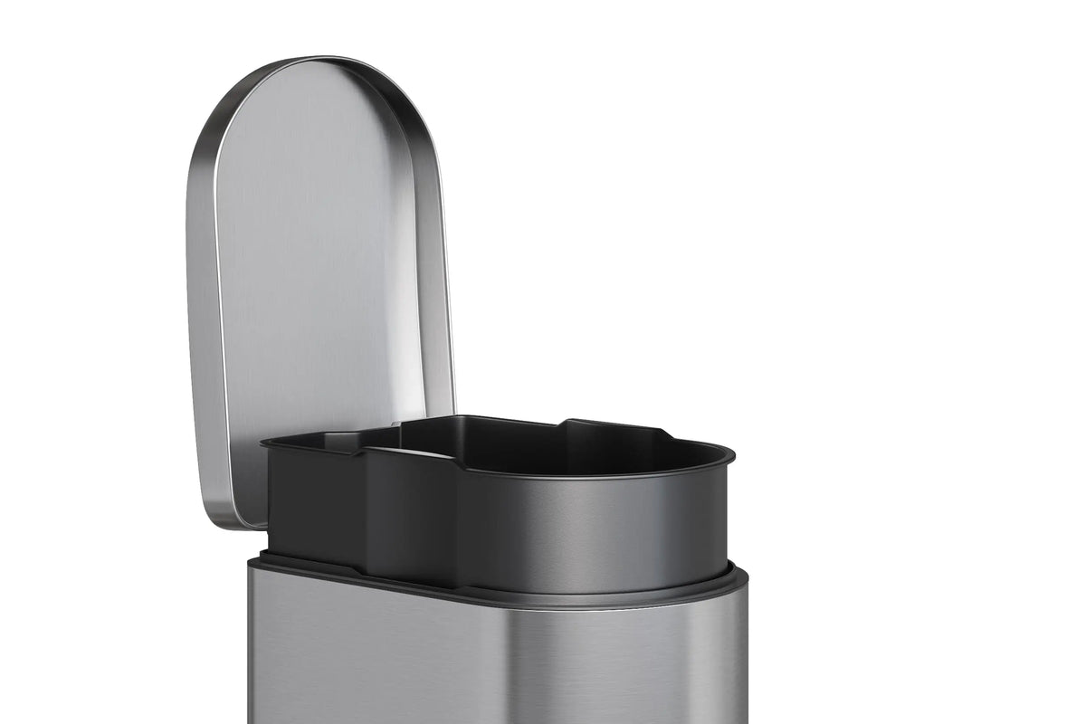 Stainless Steel Step On Trash Can With Soft Close Lid