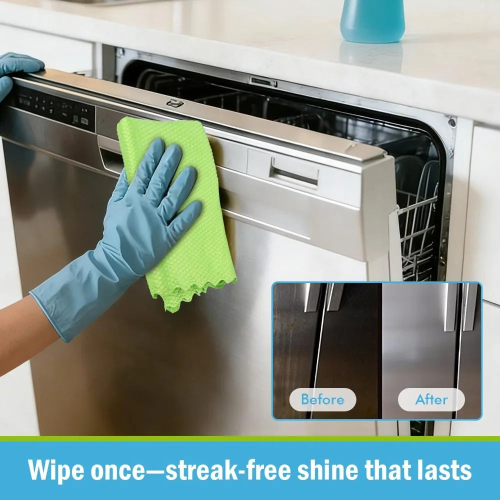 Premium Microfiber Glass Cleaning Cloth Lint Free Streak Free Windows
