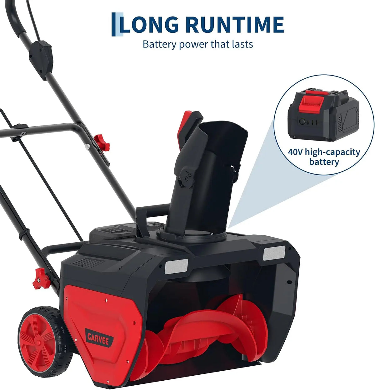 Cordless Brushless Snow Blower With Dual LED Chute And Batteries