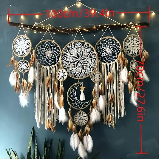 Handcrafted Moon And Sun Dream Catcher Wall Decoration Set