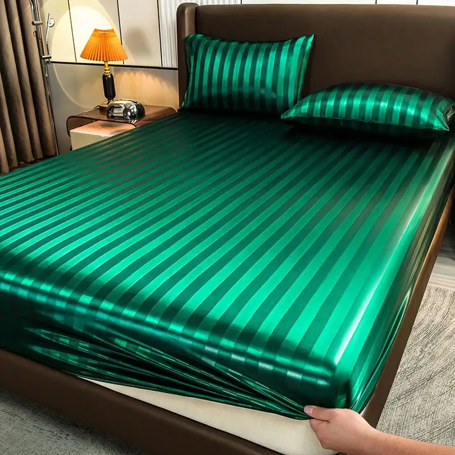 Soft Silky Satin Bedding Set With Mattress Cover